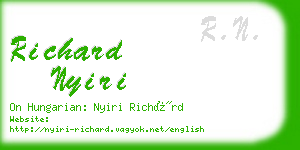 richard nyiri business card